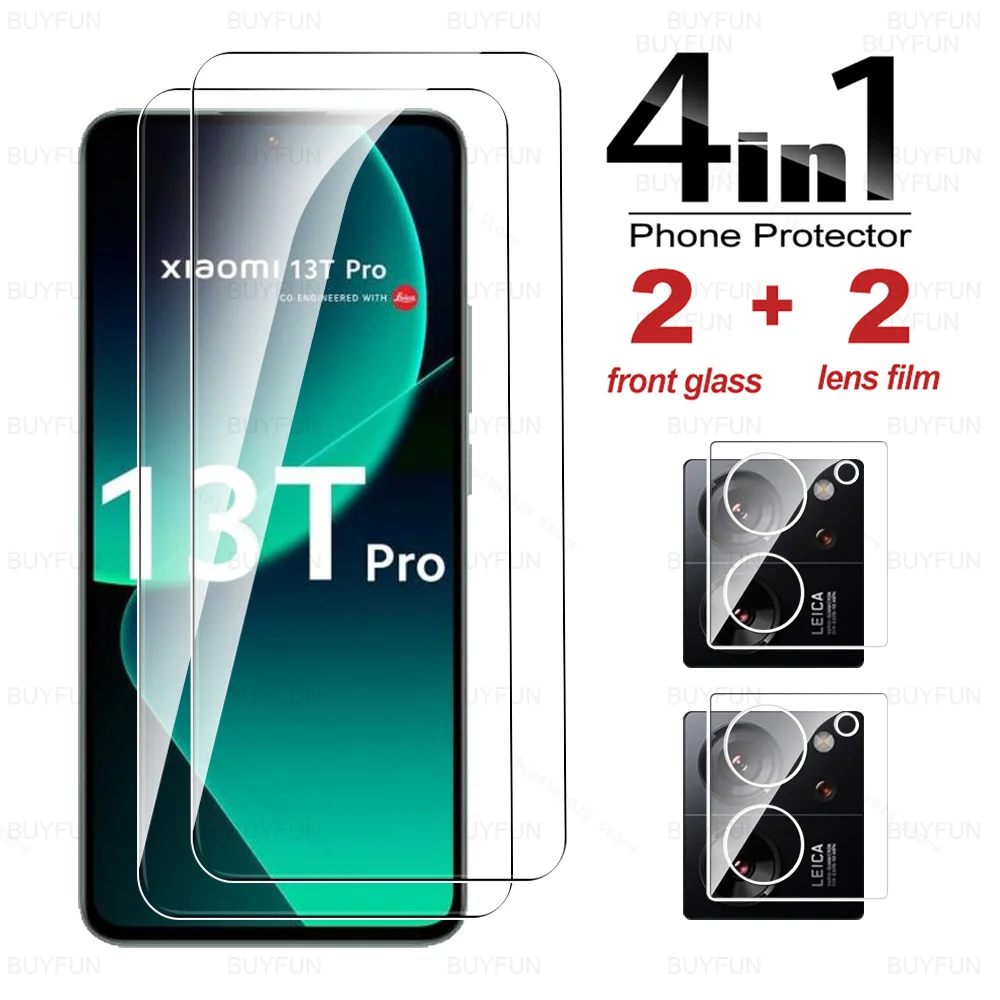 4in1 3D Camera Protective Case For Xiaomi Mi 13T Pro Tempered Glass Xiaomi13T Mi 13TPro 13 T Xiaomi13TPro 5G HD Screen Protector