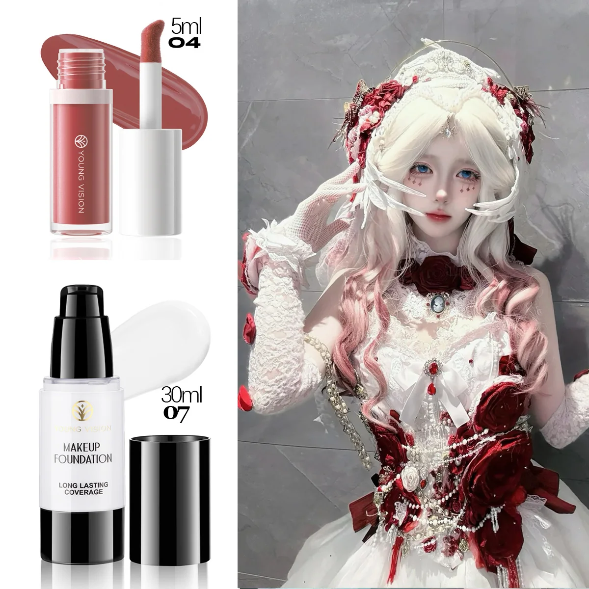 6 color Powder Foundation long-Lasting Waterproof, Moisturing Sweat resistant and easy to open Oil-control concealer