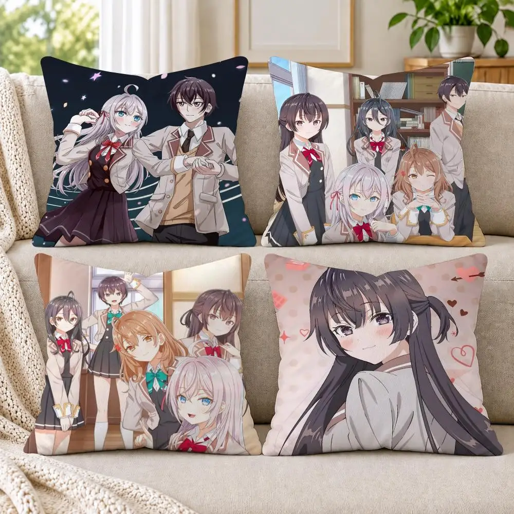 A-Alya Hides Feelings Cushion Cover Short Plush Double-Sided Printing Sofa Bedroom Living Room Throw Pillow Cover Home Decor