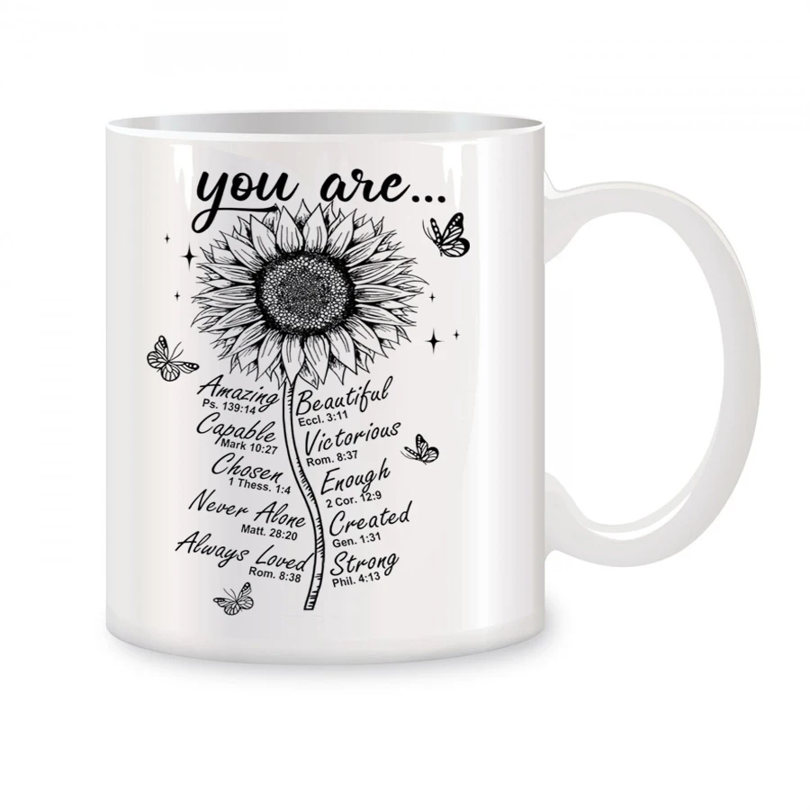 

Sunflower Mugs For Women, Her Lady Boss Coworkers Birthday Novelty Coffee Ceramic Tea Cups White 11 oz