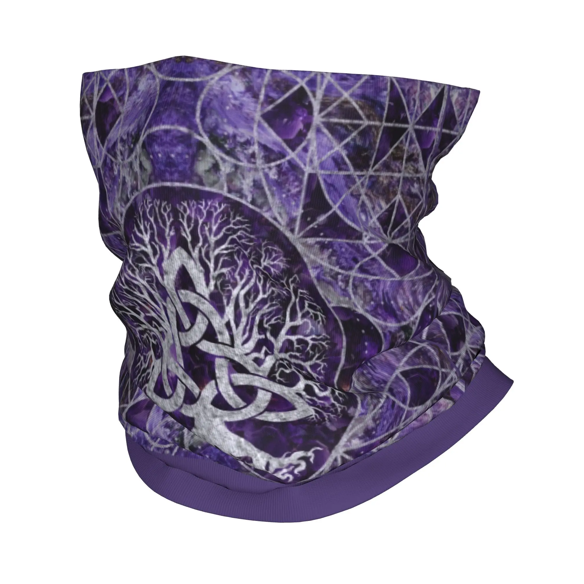 Custom Tree of Life with Triquetra Bandana Neck for Hiking Running Men Women Wrap Scarf Viking Norse Yggdrasil Headband Warmer