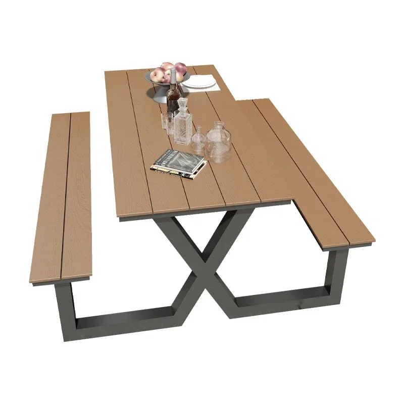 

Outdoor one-piece park table and chair combination garden courtyard seat
