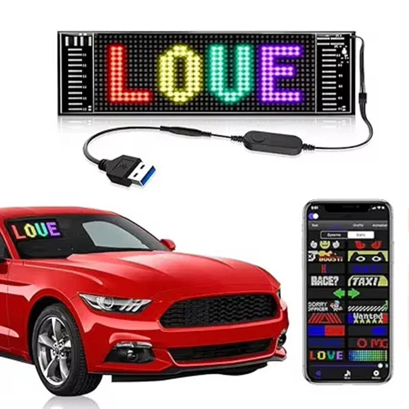 Digitale RGB Flex Matrix LED Panel Schild Display Bildschirme Flexible Auto Zeichen Led Augen Weiche Bluetooth LED Panel Licht für Autos