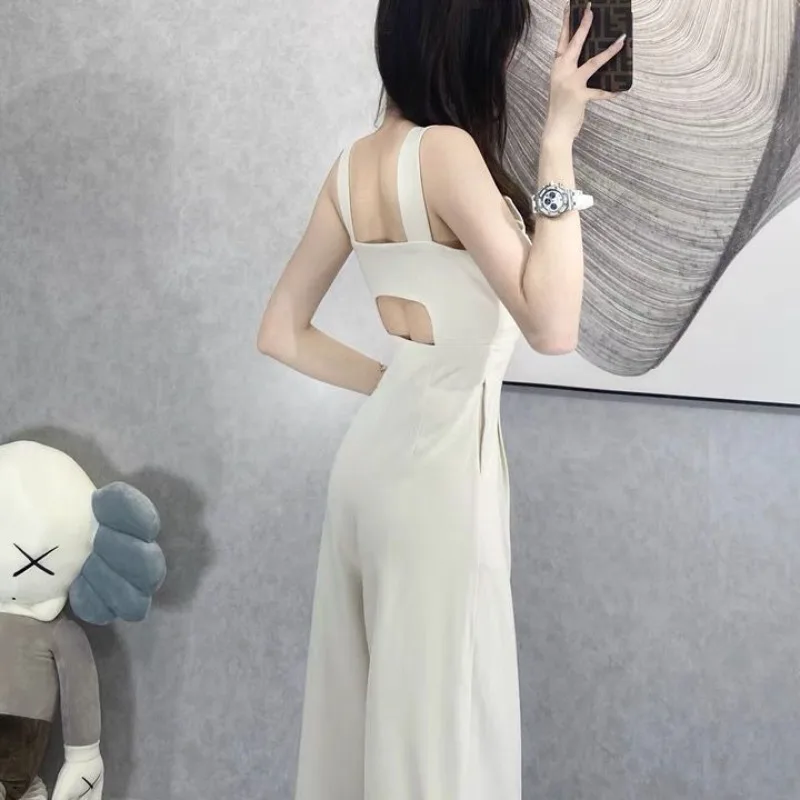 Jumpsuits Women Solid Hollow Out Special Charming All-match Daily Leisure Elegant French Style Sexy Seductive Designed Ladies