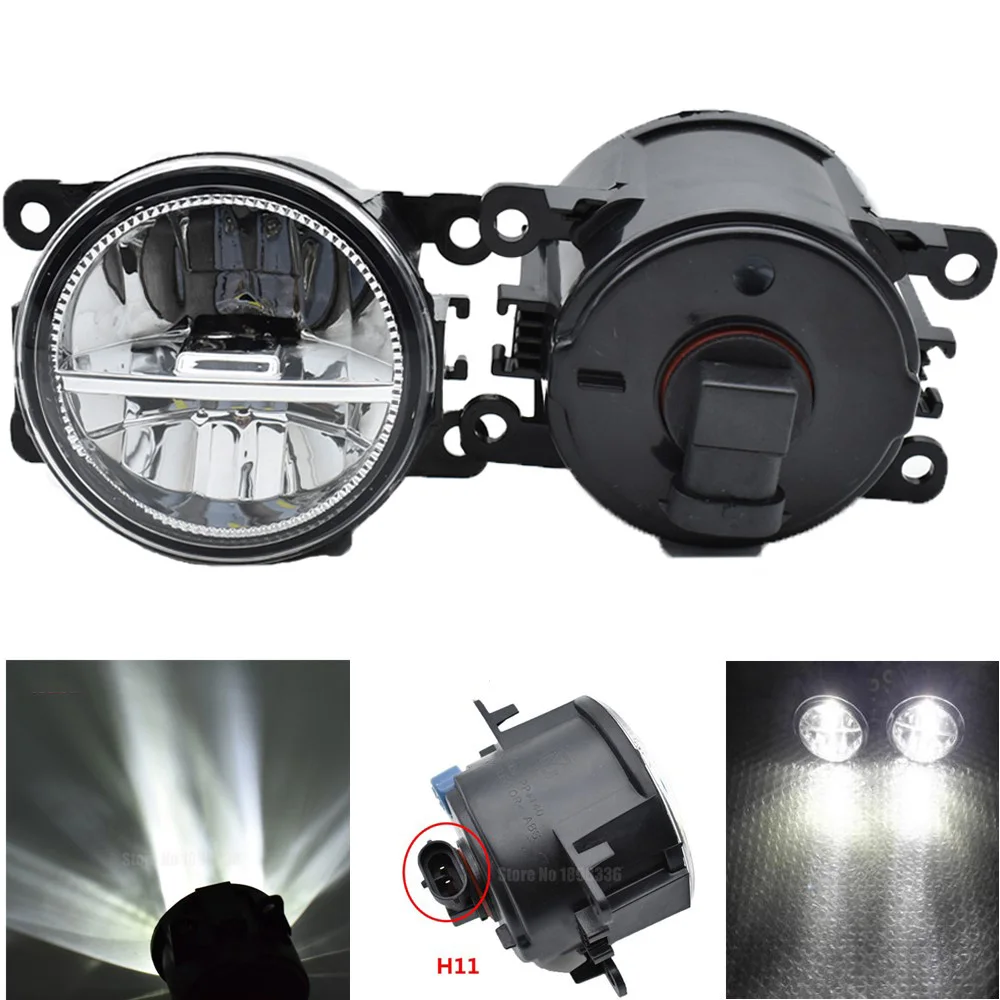 2x Car Styling Round Front Bumper LED Fog Lights Halogen Fog Lamps For Mitsubishi L200 Triton Strada Hunter 2006-2015