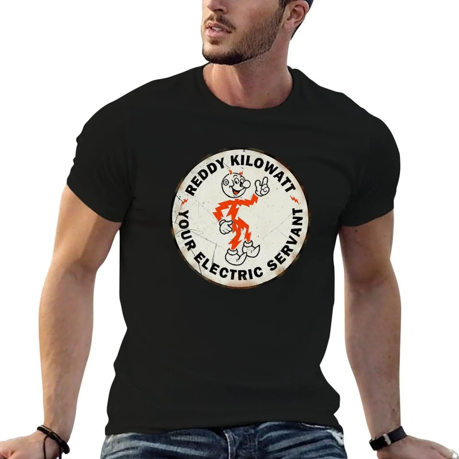 

shirts 100% t Reddy T-Shirt fit slim your shirts cotton electric man servant t for Kilowatt