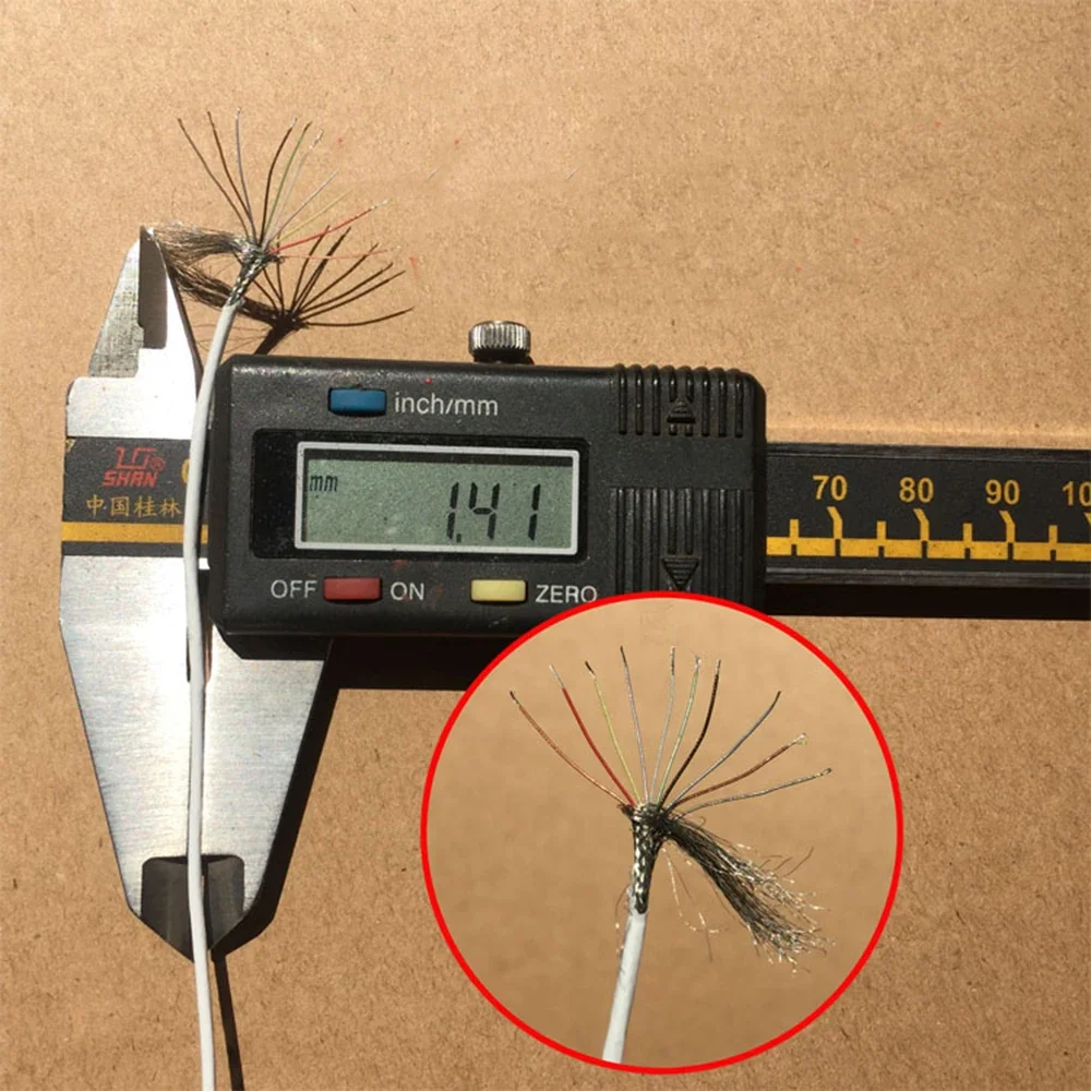 

10-жильный сверхтонкий экранированный провод с устойчивостью к высоким и низким температурам, наружный диаметр 1,41 мм, кабель для передачи данных из мягкой луженой меди