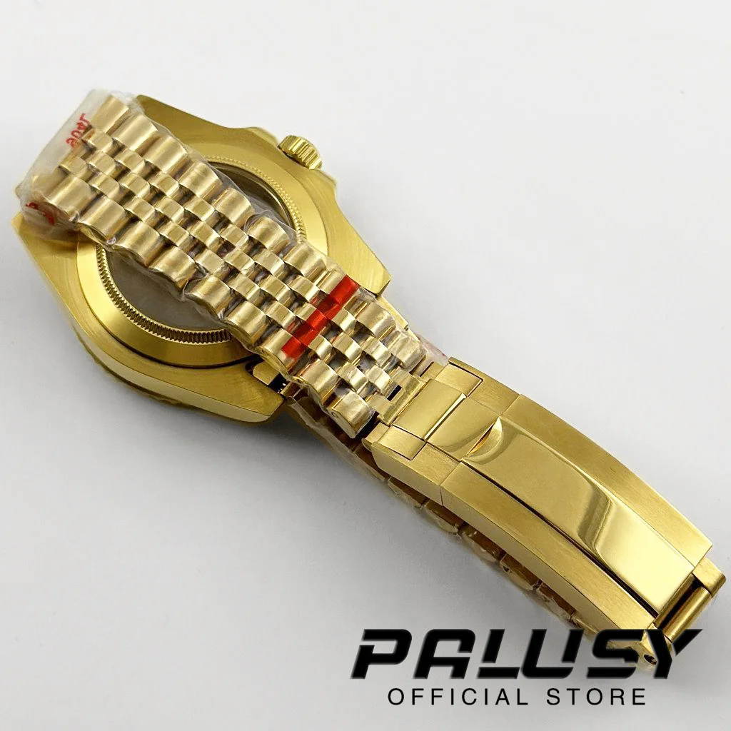 Золотой 40 мм, черный керамический безель для дайвера, водонепроницаемый, подходит для NH34 NH35 NH36 ETA2824, механизм, сапфировое стекло, корпус для часов, скользящая застежка