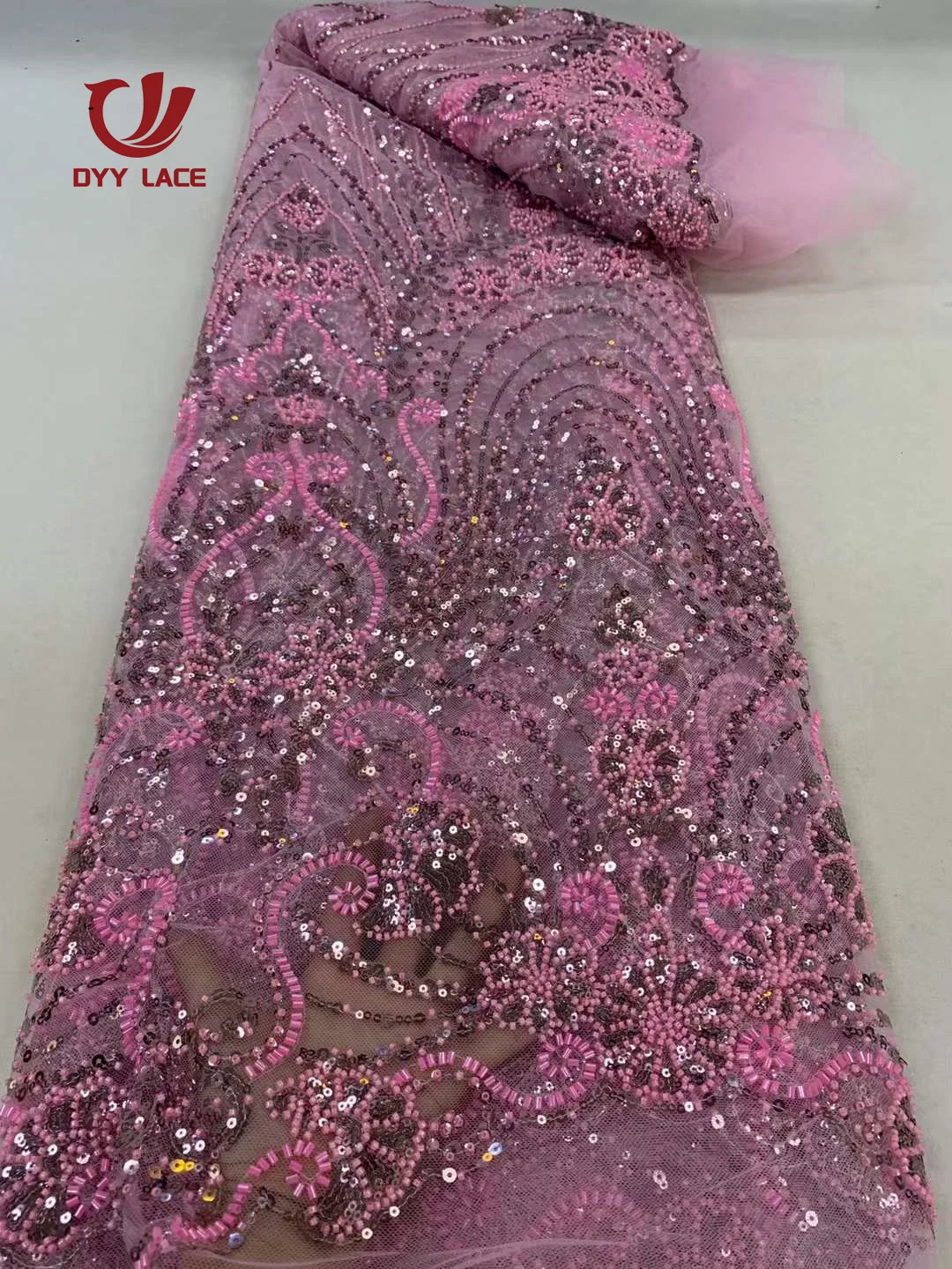 Latest African Lace Fabric Sequins Embroidery Groom Nigerian Bridal High Quality French Tulle Lace Fabric For Wedding Party