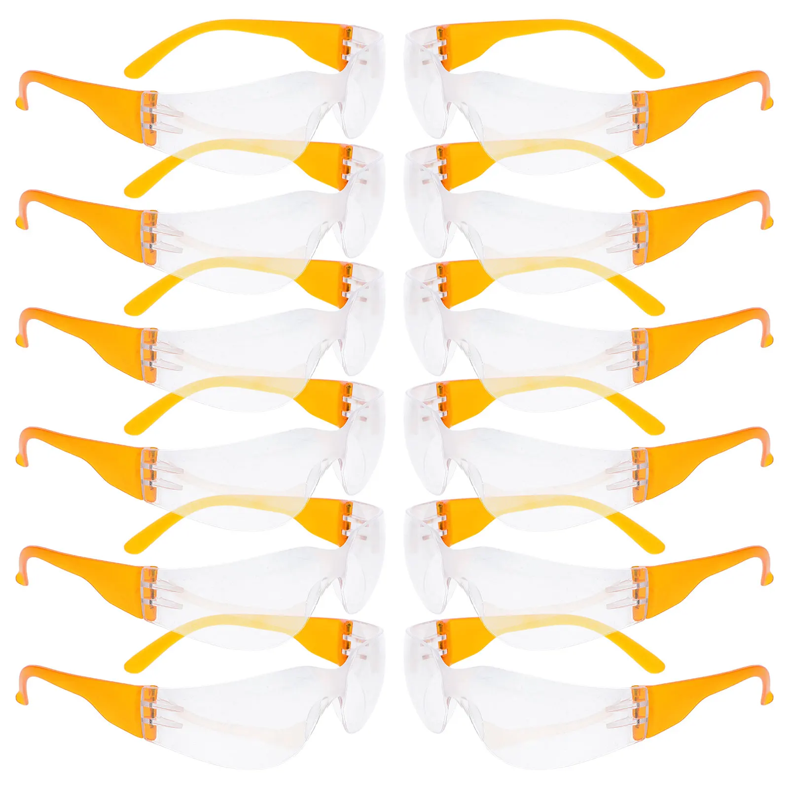 

12pcs Kids Protective Goggles Orange Lightweight Swimming Eyewear Safe Glasses Laboratory Safety Gear Waterproof Child Eye