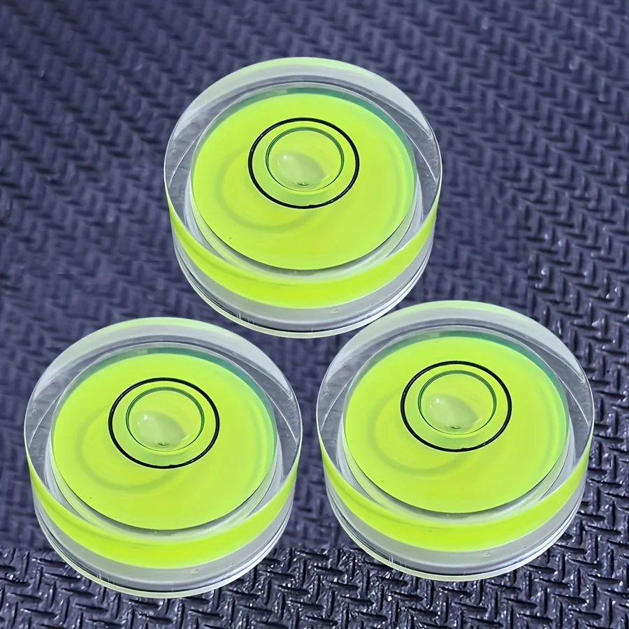 3Pcs Size (2510mm) Plastic Mini Spirit Level Round High-Precision Bubble Level Precision Bubble Level Measuring Tool