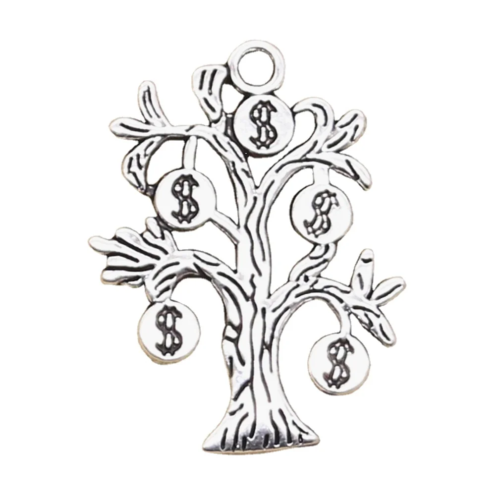 8pcs Charms Money Tree 29x21mm Antique Making Pendant fit,Vintage Tibetan Silver color,DIY Handmade Jewelry