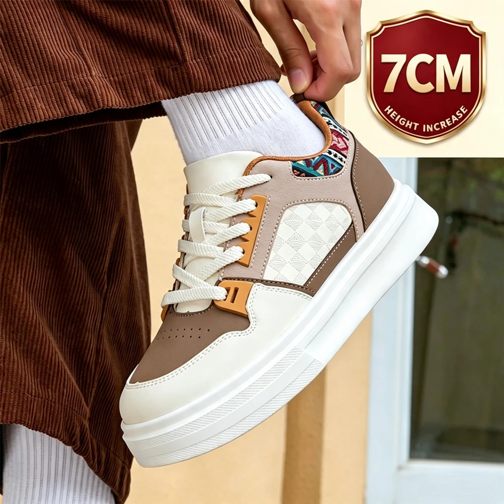 남성용 키높이 7cm 플랫폼 슈즈 두꺼운 밑창 캐주얼  - Men'S Shoes Height Increase 리뷰 및 가격