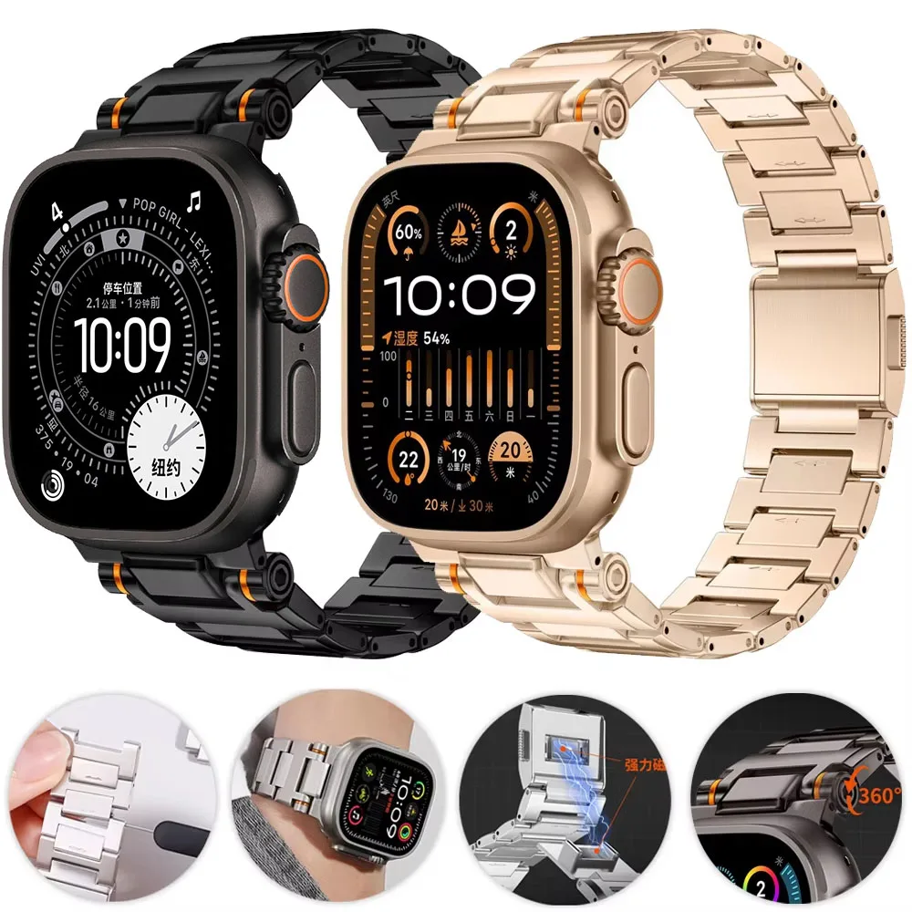 Metallarmband für Apple Watch Ultra 3 Band 49 mm 46 mm 45 mm 44 mm Magnetverschluss Armband iWatch Serie 11 10 9 8 7 6 5 SE Armband
