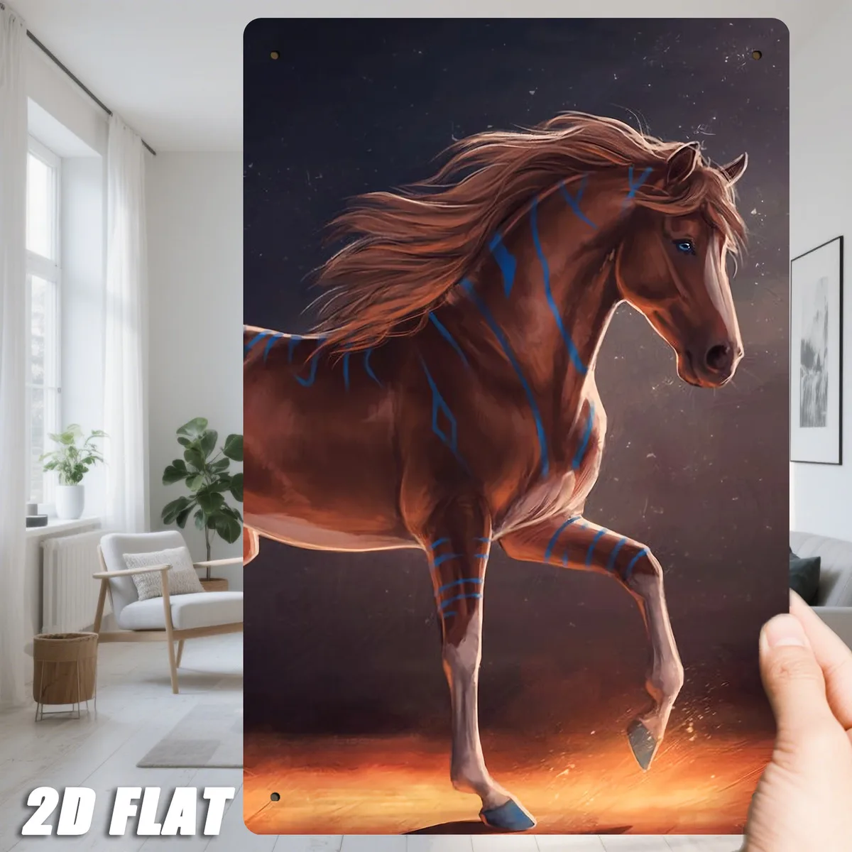 

Винтажная металлическая табличка с изображением синей лошади, 8x12 дюймов, ретро-декор для бара, паба, ресторана, 2D-арт