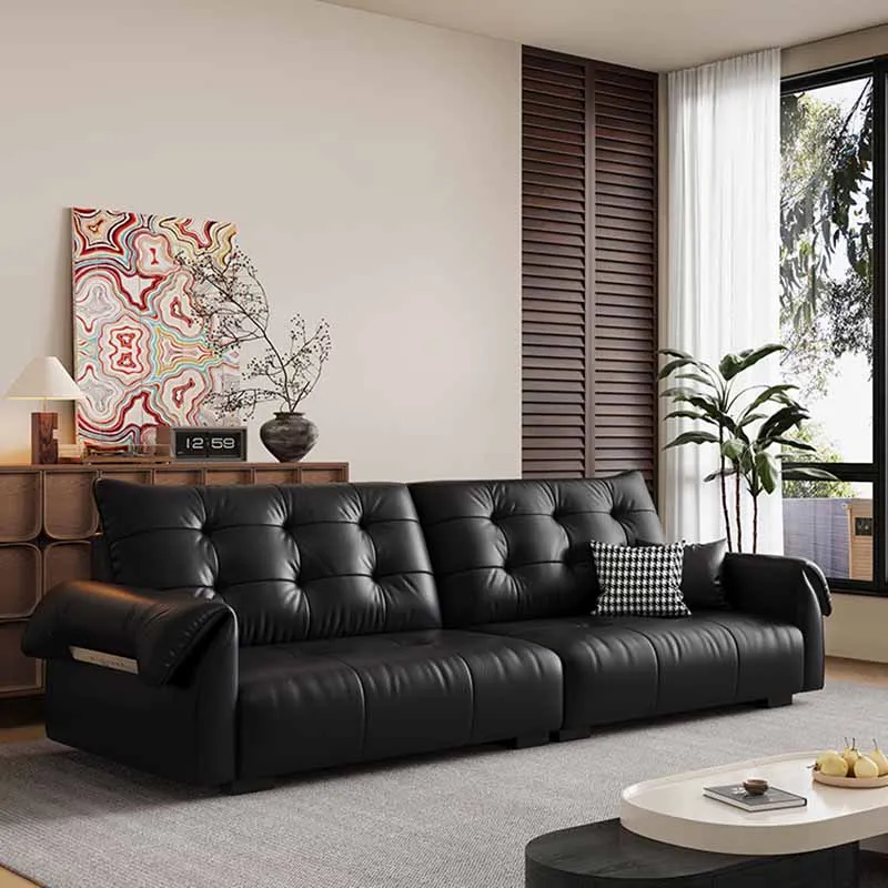 

Reclining Lazy Soft Sofas Black Modern Simple Designer Hotel Choice Sofa Living Room Floor Divano Soggiorno Home Furniture