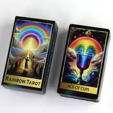 Rainbow Tarot Deck 78 Colorful Tarot Oracle Cards Illustration Divination Wisdom Oracle Cards RWS System for Beginners 10.3*6cm