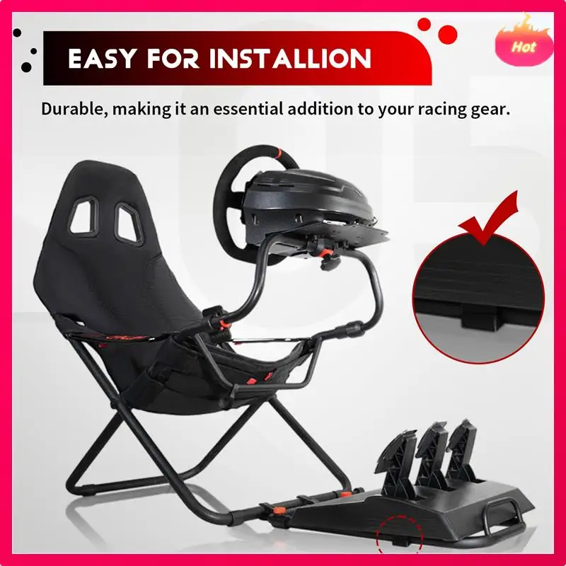 حامل دواسة السباق AD لـ Fanatec، لـ Fanatec DD Pro ثلاثة دواسات معززة للاستقرار والمتانة