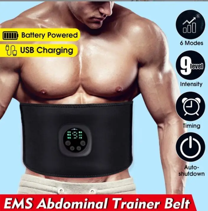 

electric waist trainer Body Slimming Belt Waist Band Smart Abdomen Muscle Stimulator Abs Trainer Fitness Lose Weight Fat Burn