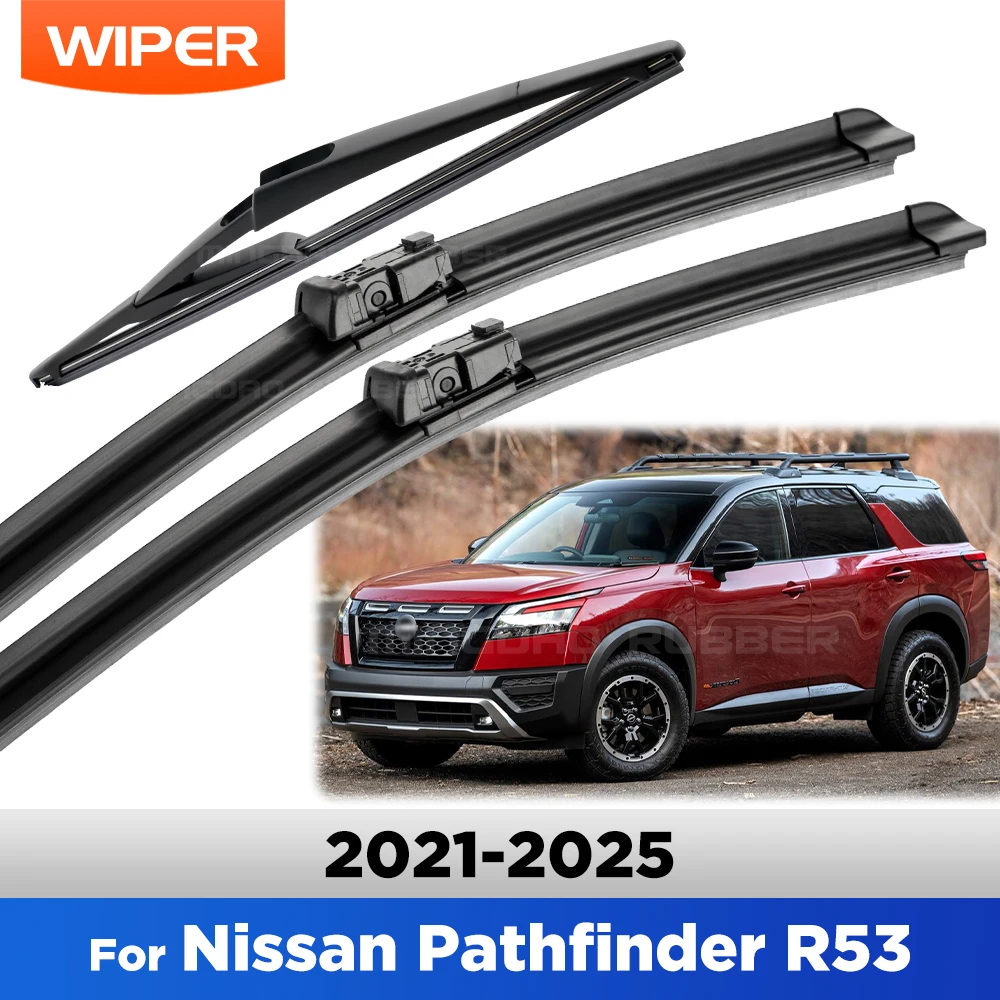 

For Nissan Pathfinder R53 2021-2025 2022 2023 2024 Wiper Front&Rear Wiper Blades Windshield Windscreen Window Brushes 24"19"10"