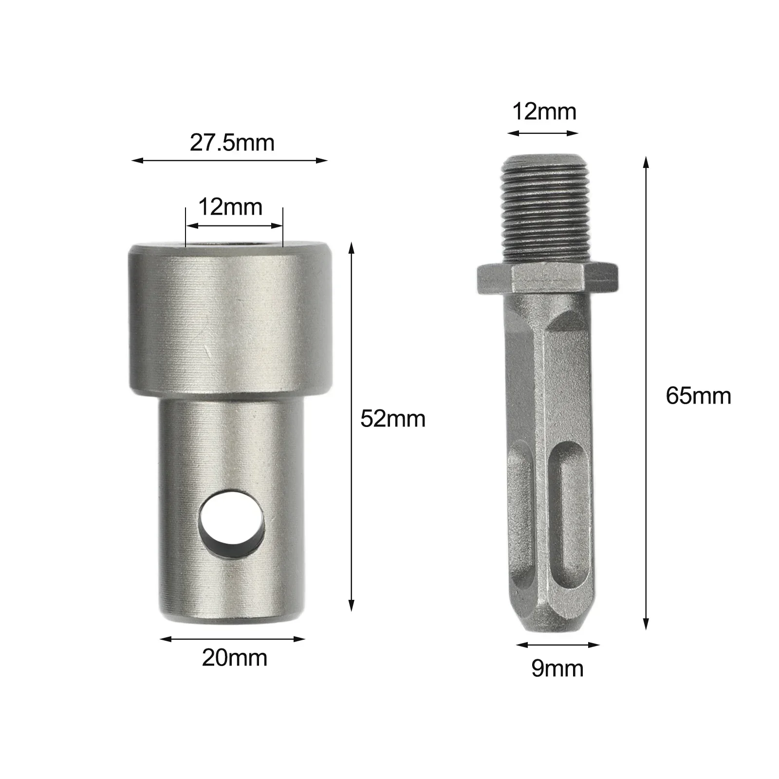Earth Auger Adapter Tool 4 Interface Types Round Hexagonal Handle Earth Auger Adapter Tool For Drill Wrench Hammer Machine