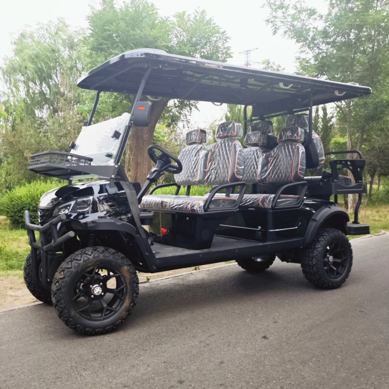 

Новинка 2023 года, суперскидка, электрический внедорожный охотничий автомобиль, 6-местная литиевая электрическая тележка для гольфа с 12-дюймовыми внедорожными шинами