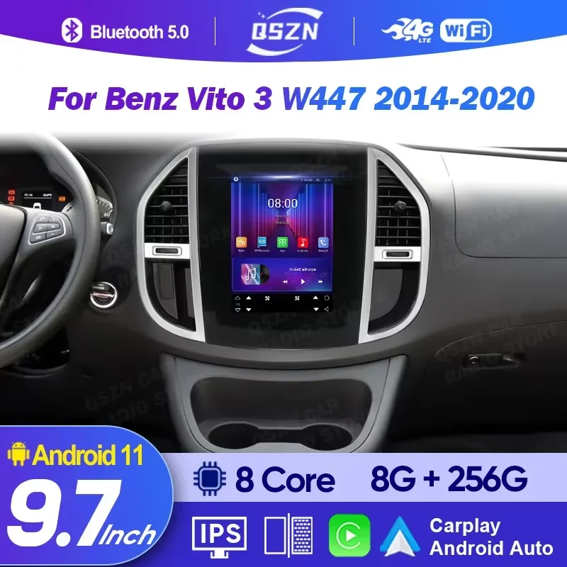QSZN 9.7 Android Car Radio For Mercedes Benz Vito 3 W447 2014-2020 Wireless CarPlay Multimedia Intelligent Player Car Navigation