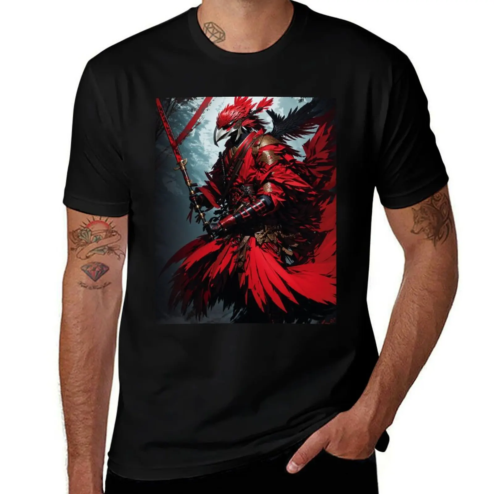 Tengu T-Shirt sweat Aesthetic clothing graphic shirts compression shirt men