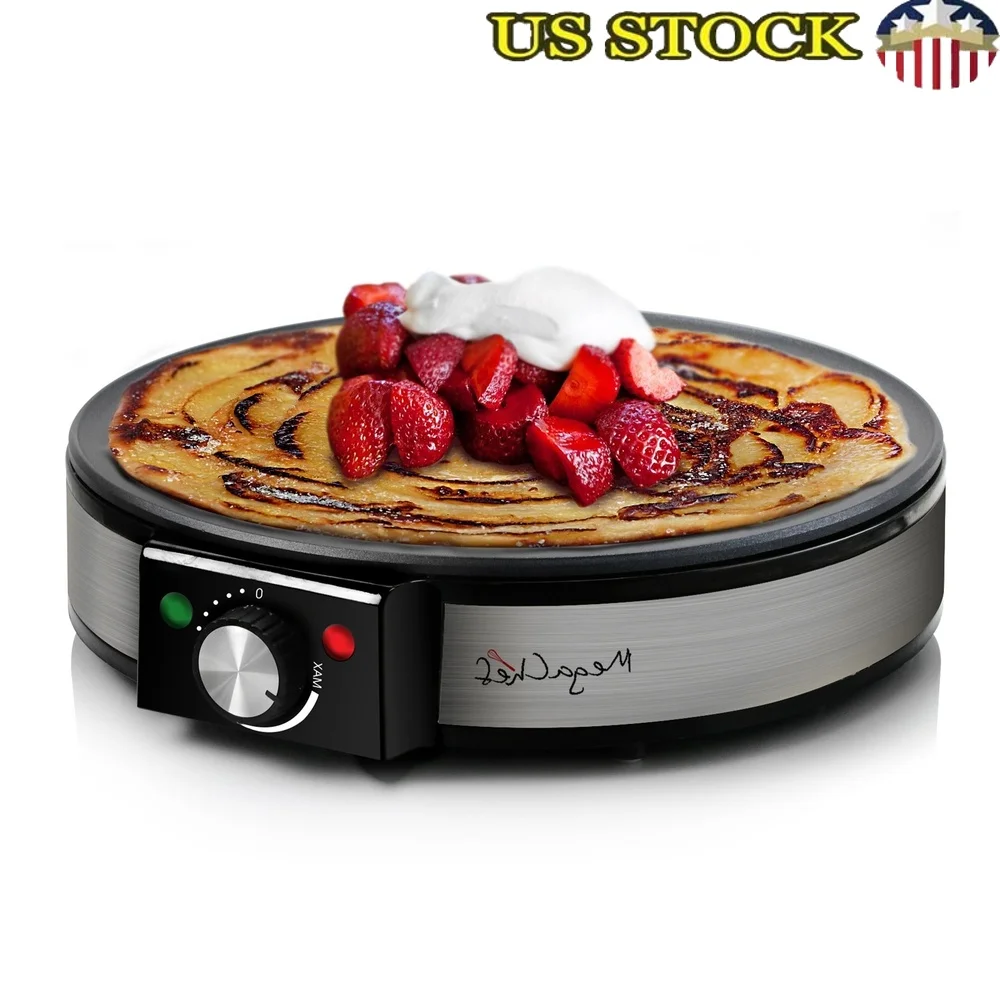 

Nonstick Crepe Pancake Maker Breakfast Griddle 12 Inch Hot Plate Adjustable Temperature Kitchen Cooking Tool Set