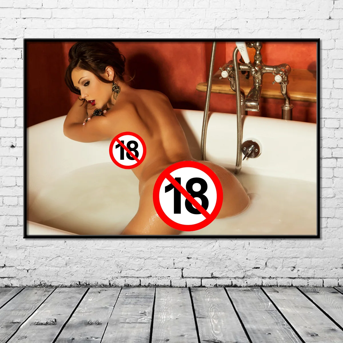 Sexy Erotic Girl Bathing Model Pussy Tease Women 4K Posters Canvas Prints Wall Art Modern Painting for Home Living Room Decor