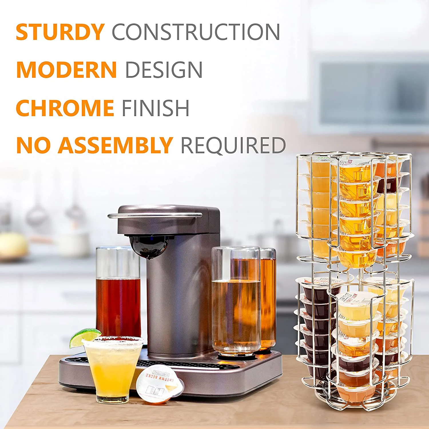 64 Cups Coffee Capsule Holder for Tassimo BOSCH Rotatable Large Capacity Metal Organizer Coffee Accessories for Home Office