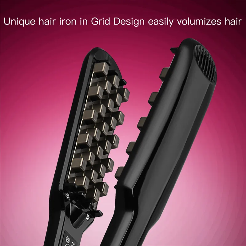 Professional Volumizing Curling Iron Corn Perm Fluffy Splint Flat Iron Hair Styling Tool Hair Iron Ceramic 3d Grid Hair Crimper