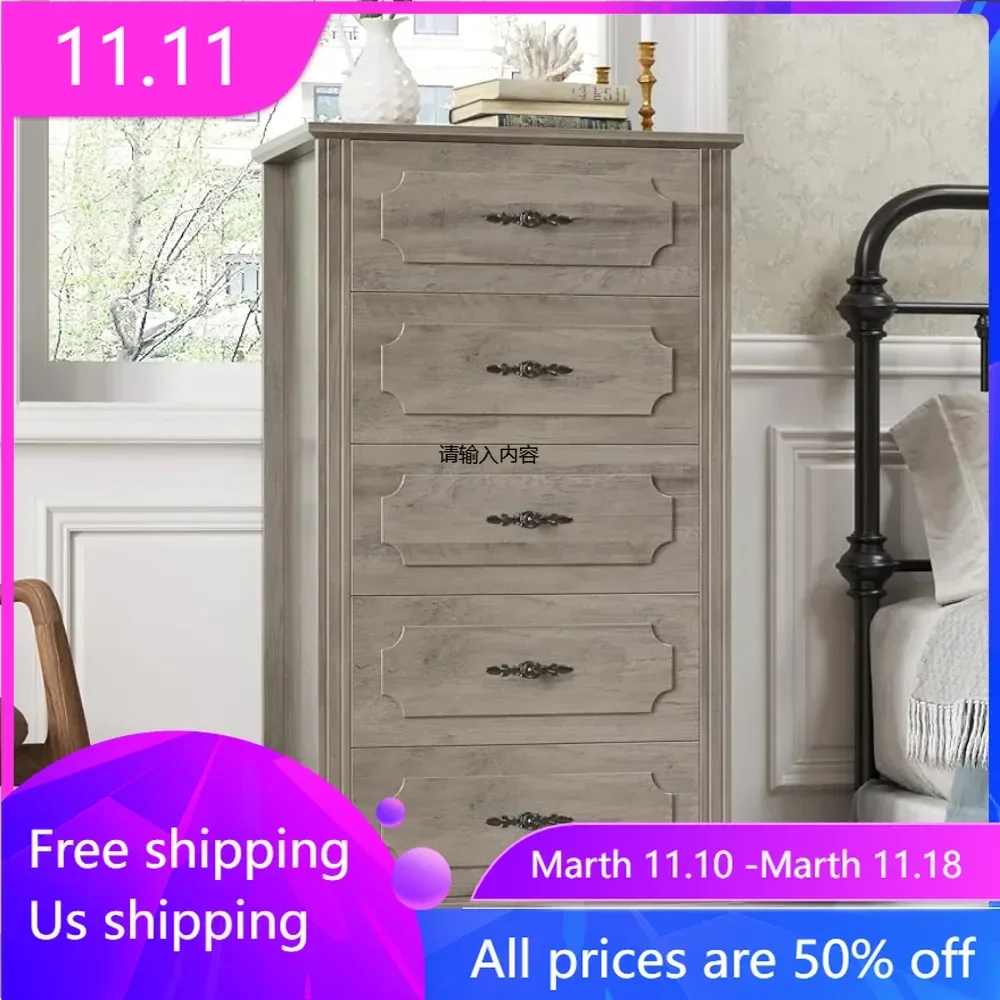 5-layer drawer vanity, 43 inch wooden vanity drawer cabinet with large storage space for free shipping