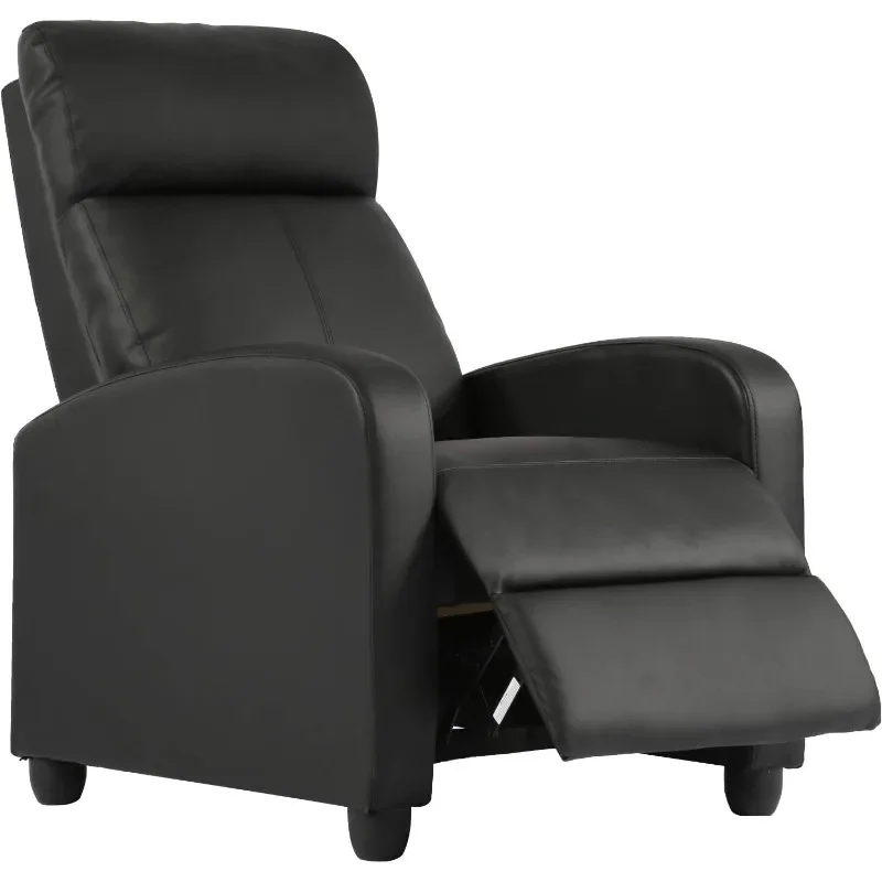 

home.Recliner Chair for Living Room Home Theater Seating Single Reclining Sofa Lounge with Padded Seat Backrest (Black)