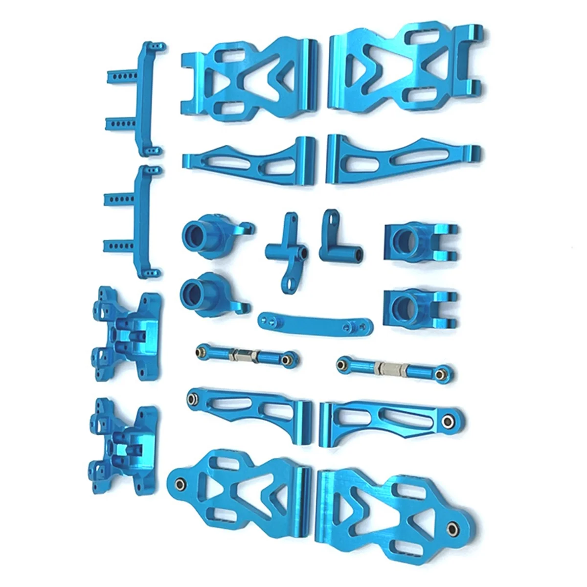 Kit de acessórios de atualização de carro de controle remoto de alumínio para SCY 1/16 16101 16102 JJRC Azul