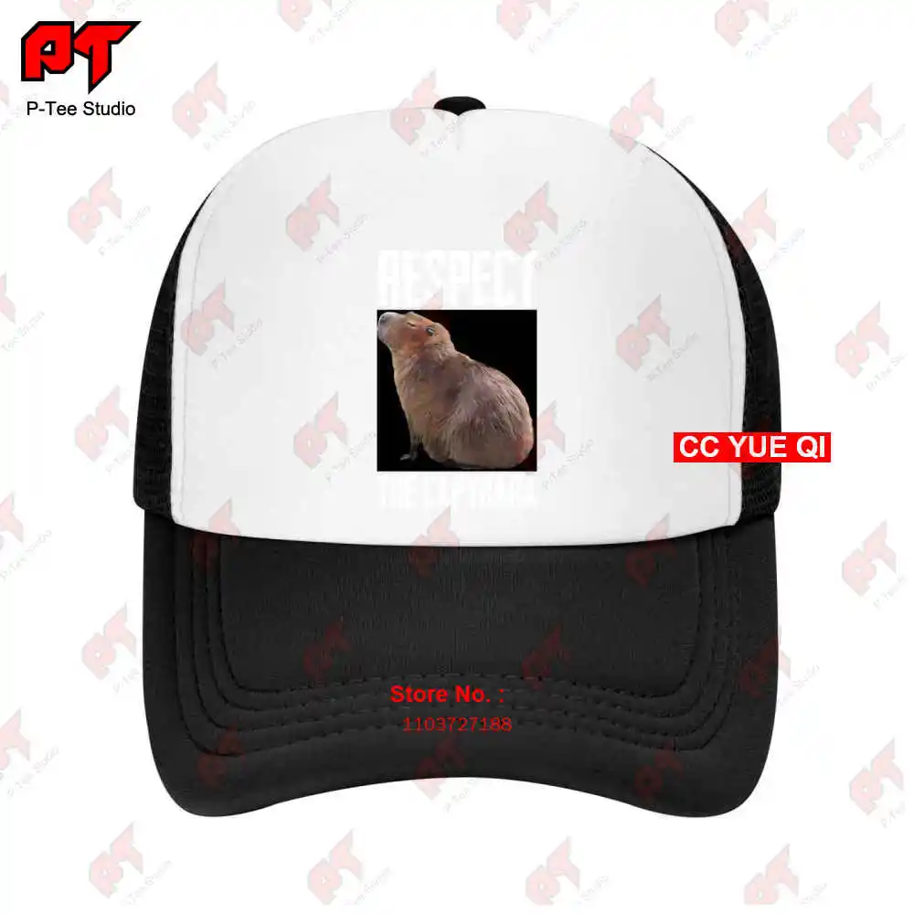 Respect The Capybara Funny Rodent Capibara Photo Baseball Caps Truck Cap 4LXW