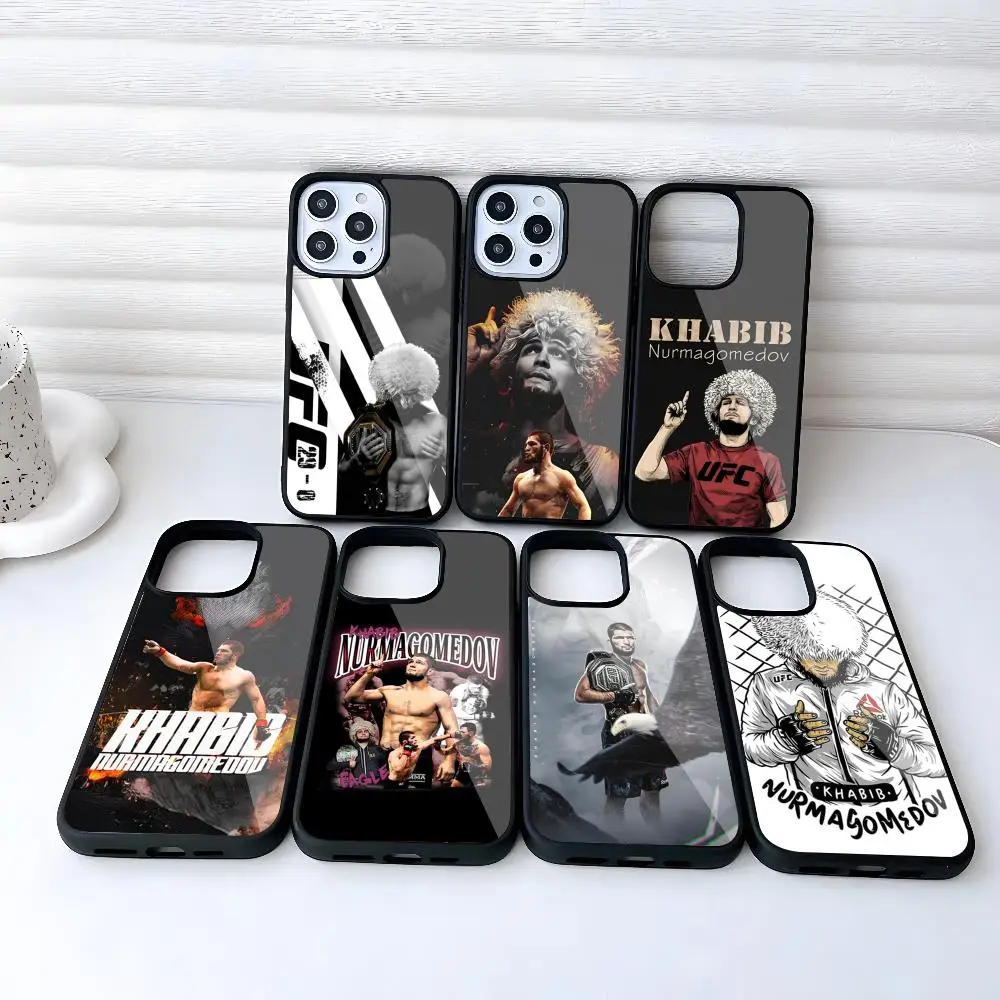 Khabib U-UFC Phone Case for Iphone 16 15 14 13 12 11 Pro Max Mini 8 Plus Se Xr X Xs 2020 PC+TPU Cover