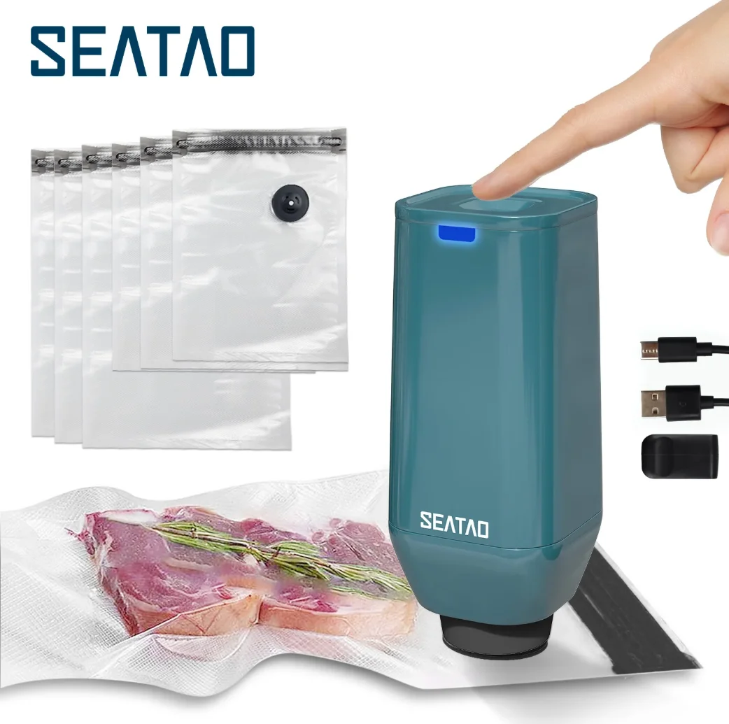 食品を保管するための再利用可能な真空シーラー,USB充電式真空ポンプ
