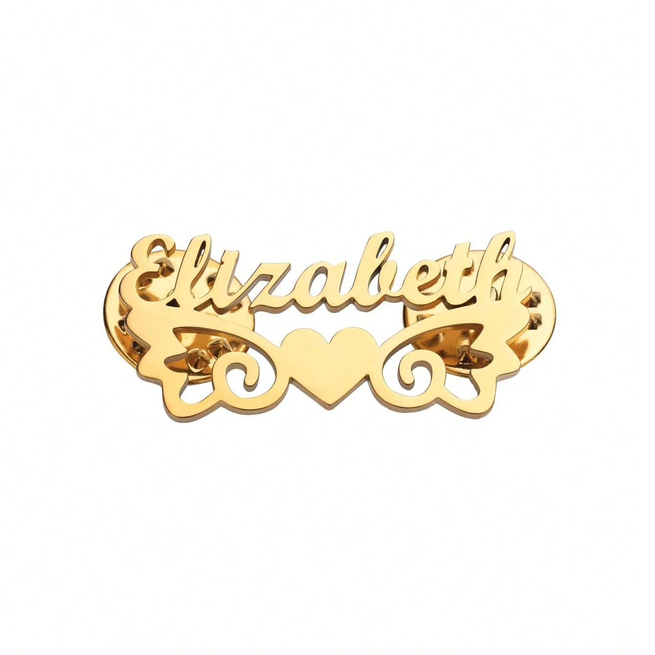 مخصص أجنحة القلب اسم دبابيس للنساء الرجال الفولاذ المقاوم للصدأ مخصص بروش شارة بدبوس مجوهرات شخصية على الملابس #5