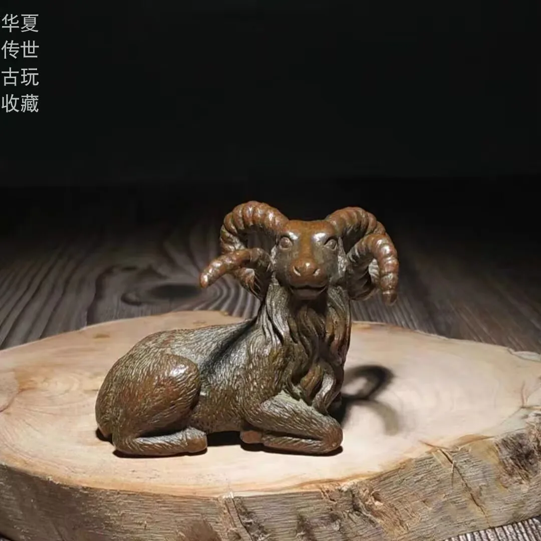 

Old Antique Tea Pet Pure Solid Copper Chinese zodiac sheep Chinese Statue