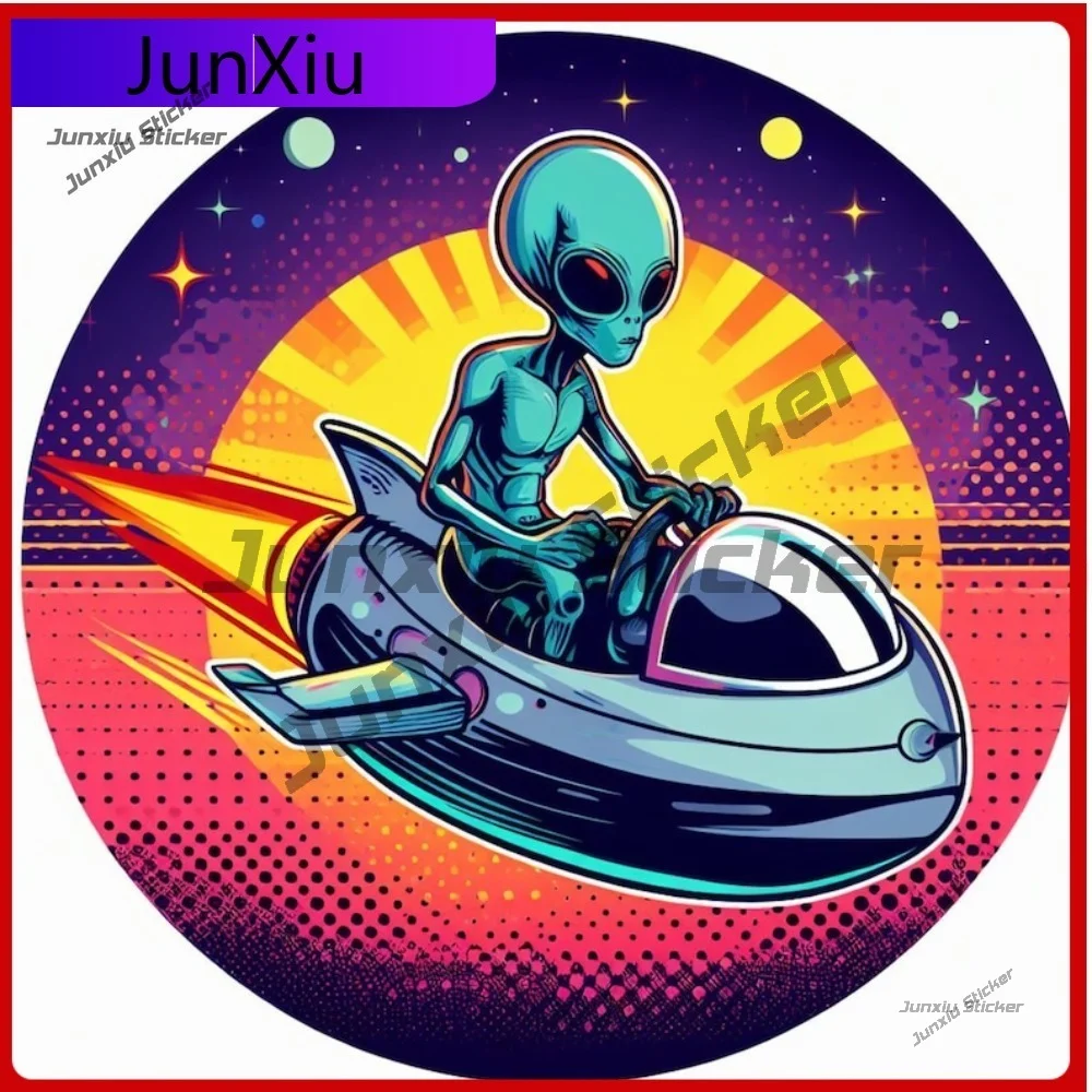 

Funny Alien Sticker UV Resistant Waterproof Vinyl Decal Stylish Scratch Sunproof Vehicle Exterior Surface Outdoor Durable