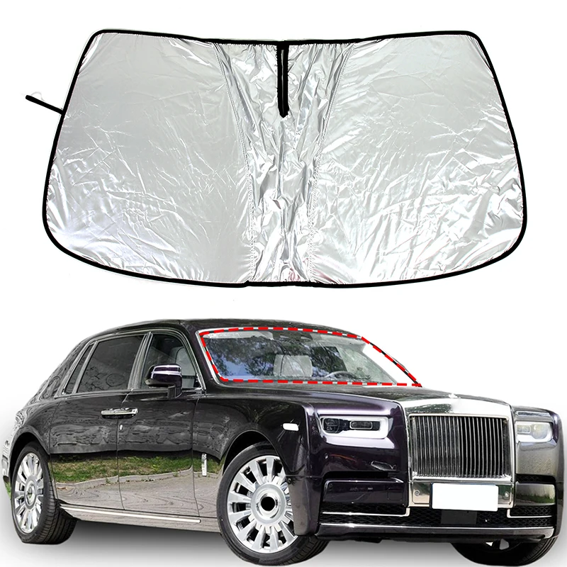 

Front Glass Sun Visors UV Protector Cover Windshield Sun Shade Foldable Sunshade For Rolls-Royce Phantom RR1 RR12 RR2 RR3 RR11