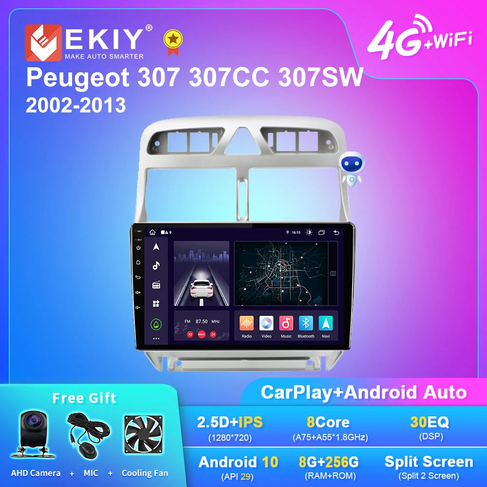 

EKIY X7 For Peugeot 307 SW 307CC 307SW 2002 - 2013 Car Radio 2 Din Android Auto Multimedia GPS Track Carplay 2din DVD Carplay