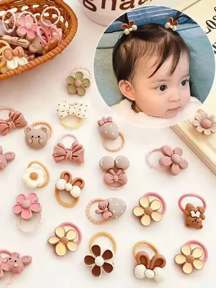 50 Stück bis 10 Stück, niedliches Cartoon-Kaninchen-Haarband, Mädchen, elastische Haarbänder, Kopfbedeckung, Kinder-Haar-Accessoires, Haarbekleidung, gemischter Stil – Detail 1