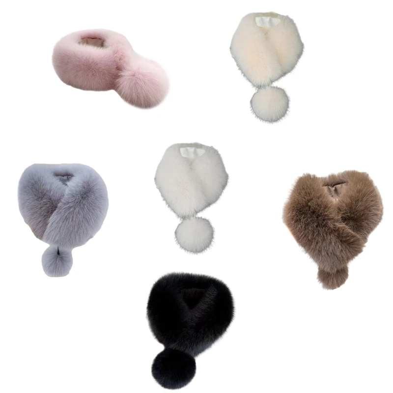 

Furry Plush Neck Warmer Daily Use Office Lady Neck Scarf for Outdoor Activity Dropshipping