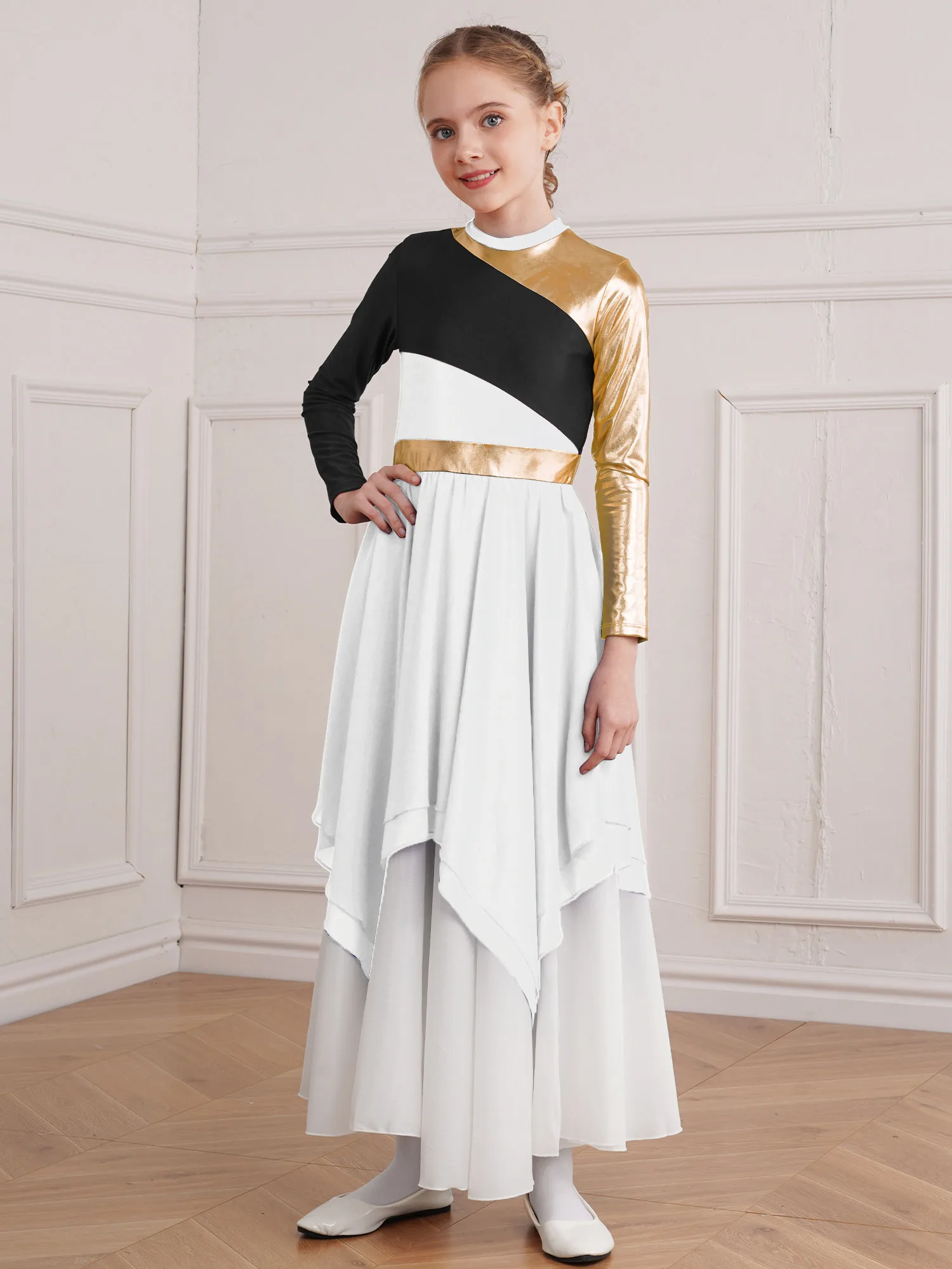 Liturgisches Kostüm für Mädchen, lyrisches Tanzkleid, Kinderfeier des Geistes, Kirchenkleid, Tanzbekleidung, Bühnenkostüm