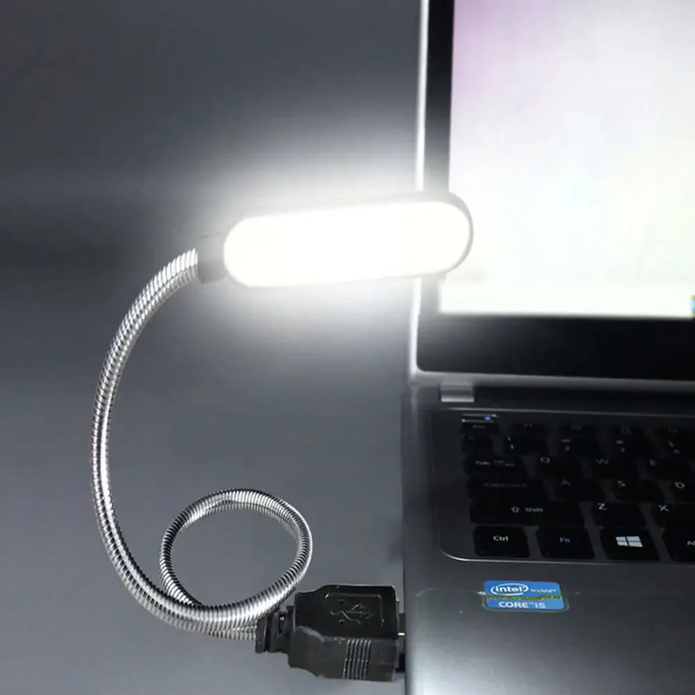 O mini usb conduziu a lâmpada de leitura, luz da noite, posto pelo portátil, caderno, computador, curso, portátil, presente do Natal