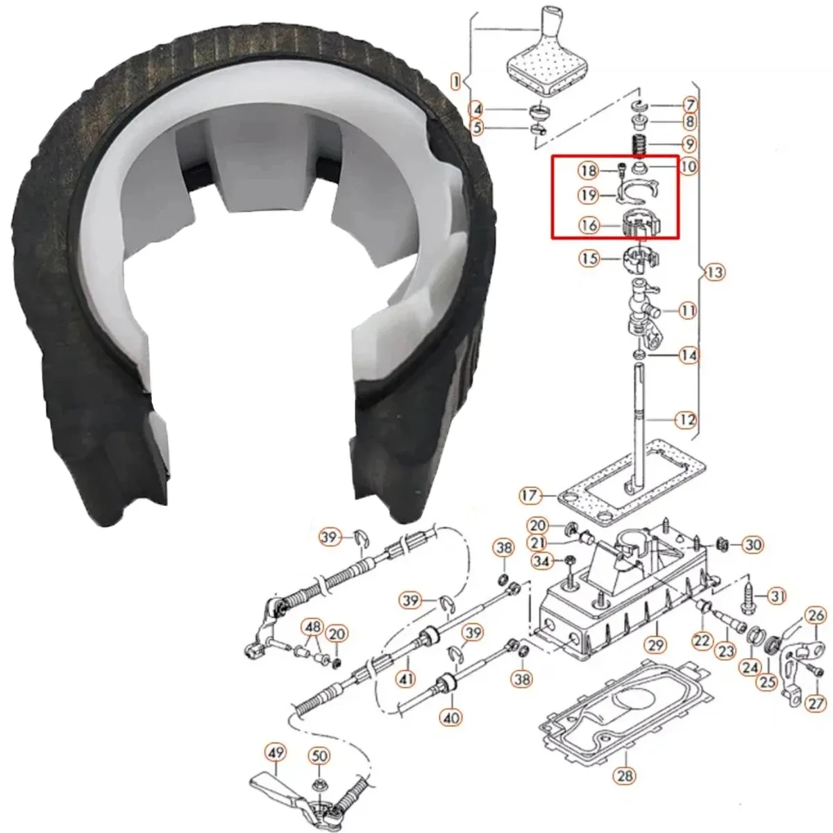 1X دليل التحول تحمل رافعة قذيفة والعتاد عصا محور بوش الربط قضيب لأودي A2 A3 TT مقعد إيبيزا قرطبة أروسا VW Eos بيتل