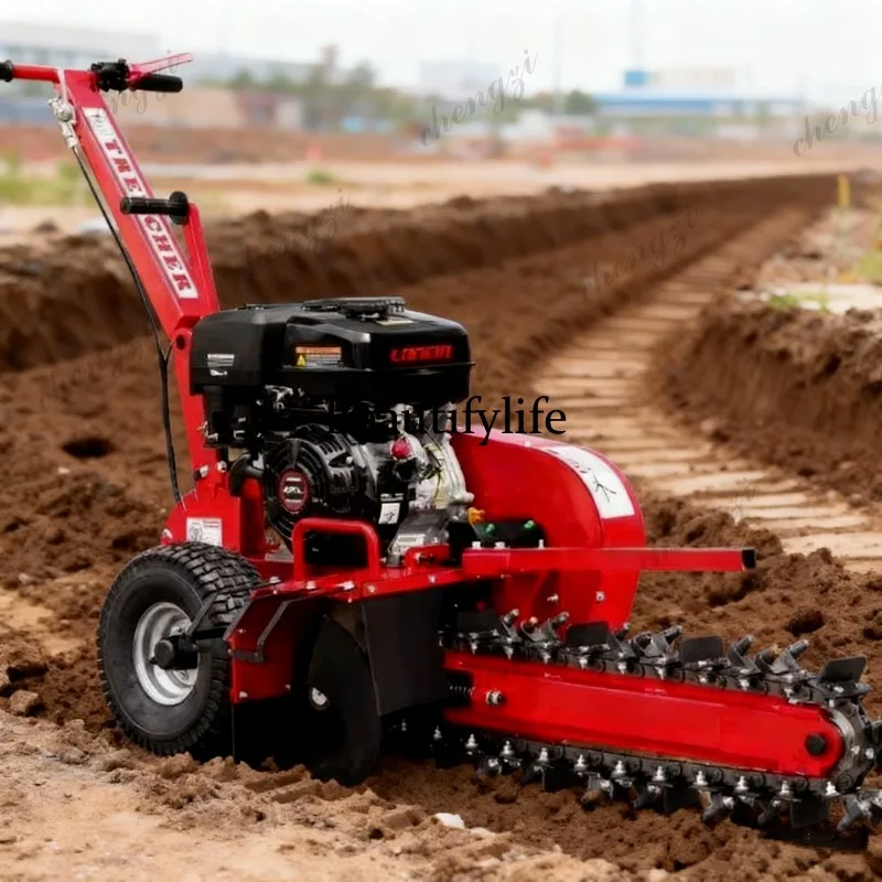 Asmt Customized Ditching Machine Max Depth 600mm Portable Walking 600mm Zanjadora Biocipcatore Mini Chain Trencher