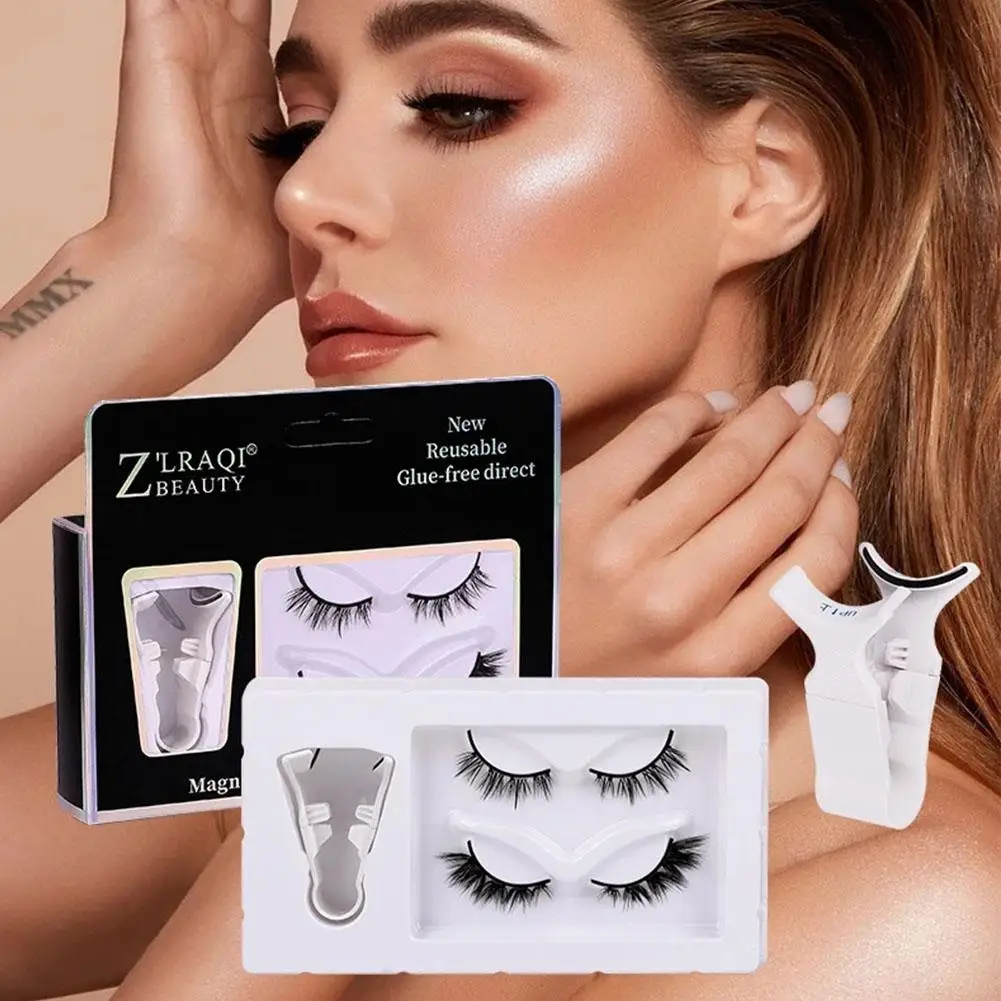 Magnetic Eyelashes Natural Look Reusable Magnetic Eyelashes With Applicator 2 Pairs Eyelash Extensions False Lashes For Wom J2P8